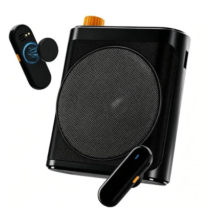 Tearstone Voice Amplifier for Teachers with Wireless Magnetic Lavalier Microphone, Bluetooth Portable Rechargeable Speaker, 2 Mics for Classroom, Meetings, Speeches (Crow Balck) - color: Black