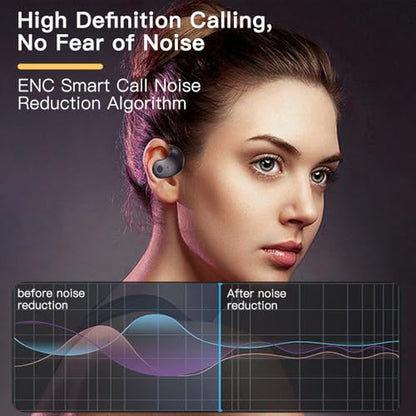 sunshot Ows Open Ear Buds Headphones Bluetooth 5.4,Bone Conducting Air Bone Conduction Headphones, 16mm Drivers,40H Playtime,Open Ear Earbuds IPX5 Waterproof and Noise Reducing Touch (Khaki) - color: Khaki