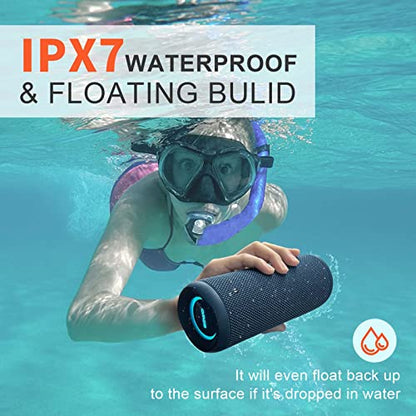 SOWO Portable Bluetooth Speaker, IPX7 Waterproof Wireless Bluetooth Speaker | Bassboom Technology, 25W Loud Stereo Sound, LED Light with TWS Pairing, 16H Playtime for Home and Outdoor -Blue - color: Blue