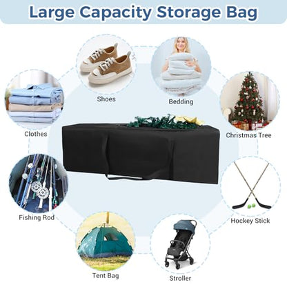 COOLBEBE 56" Sports Duffle Bag - 216L Extra Large Travel Duffel Luggage Bag | Upgrade 2-way Lockable Zippers, Heavy Duty Waterproof Long Duffle Bag for Tent Pole Camping Outdoor Moving (Black 56inch) - size: 56" x 14" x 17"