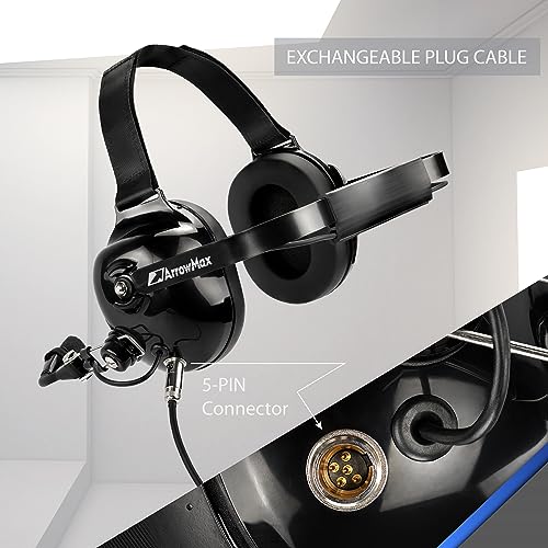 Arrowmax AHDH0032-BK-M9 Noise Cancelling Headset Compatible with Motorola APX6000 APX7000 APX8000 XPR6350 XPR6550 XPR7550 XPR7350e XPR7550e XPR7580e APX 6000 7000 8000 XPR 6550 7550 7550e Radio - size: Black Color