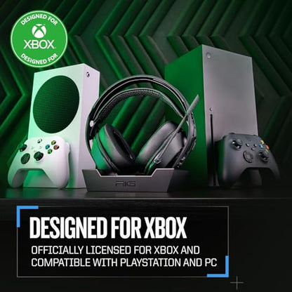 RIG 800 PRO HX Wireless Gaming Headset & Multi-Function Base Station Xbox | Officially Licensed for Xbox Series X|S, Xbox One, PC - Dolby Atmos 3D Audio - 60 Hour Battery - Flip-to-Mute Mic