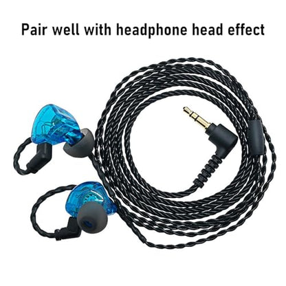 HiFiPro IEM Cable 3.5mm to QDC 0.78mm 2 Pin | OFC Braided, Lossless Sound, Wide Compatibility for CCA TRN Headphones