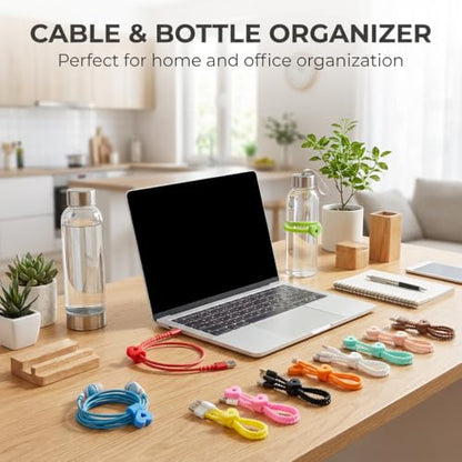 10Pcs Heart Silicone Cable Ties, Reusable Adjustable Cord Straps - color: 10pcs- Heart Cable Ties