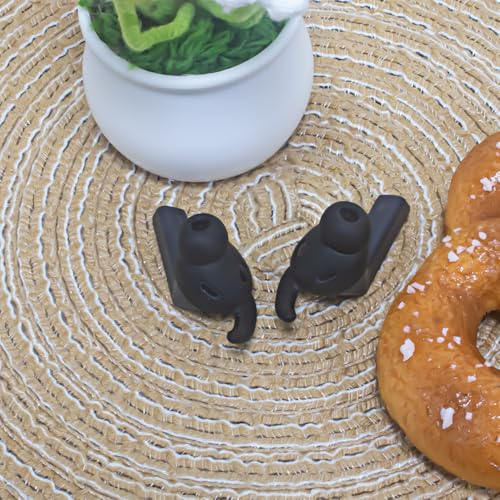 Replacement Silicone Eartips Earbuds Tips Set for Galaxy Buds 3 FE (2025) Earphones Anti-Slip Ear Hooks Wingtip Replacement Silicone Wings (Black Three-Pair Set) - color: Black three-pair set