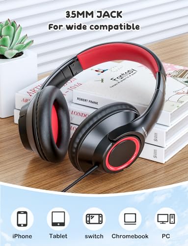 New Bee Kids Headphones,Wired,School,Toddler Headphones Baby Headphone Lightweight for Boys/Girls/Mac/Android/Kindle/Tablet/Pad - color: Black, size: wired