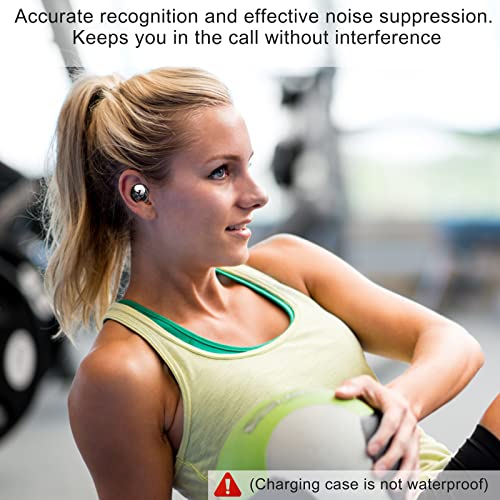 ELOVEN Wireless Earbuds Deep Bass Stereo Sound Bluetooth Earbuds 120H Black | True Wireless Headphones with Ear Caps (S/M/L) for Samsung S26/S25/S24/S23/S22 Ultra Z Flip 5/4/3/Fold 5/4 iPhone 16/15/14 - color: Black