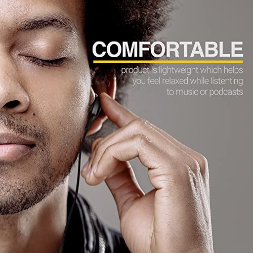 ElloGear Type C Headphone Earbuds for Samsung Galaxy A53, S21, S22, S22 Ultra, S20 FE - Designed by AKG - Braided Cable with Microphone and Volume Remote USB-C Connector - Black