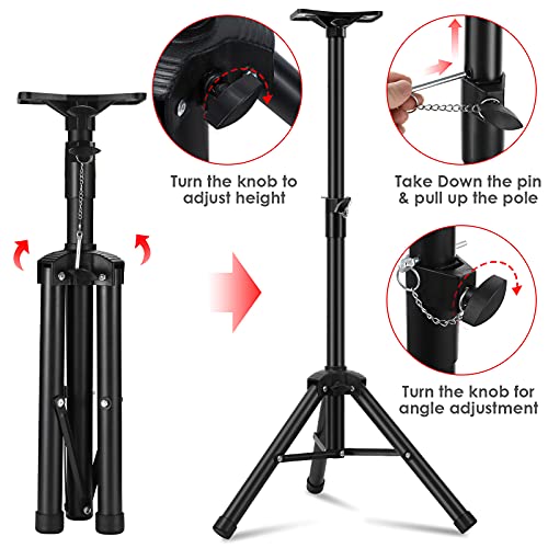 Heavy Duty PA & DJ Speaker Stand - Adjustable Height 30" to 44" Steel, Carry Bag