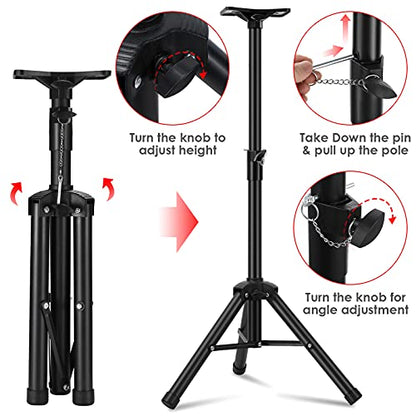 Heavy Duty PA & DJ Speaker Stand - Adjustable Height 30" to 44" Steel, Carry Bag