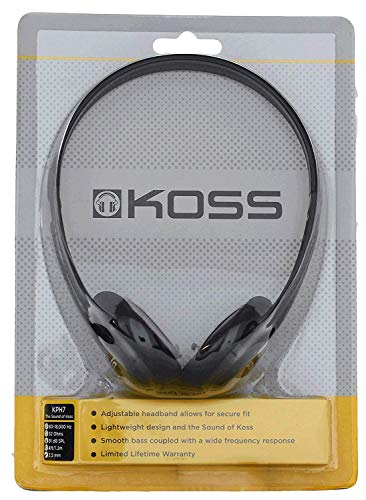 Koss KPH7 Lightweight Portable Headphone, Black (Pack of 6) - size: One Size (Pack of 6)