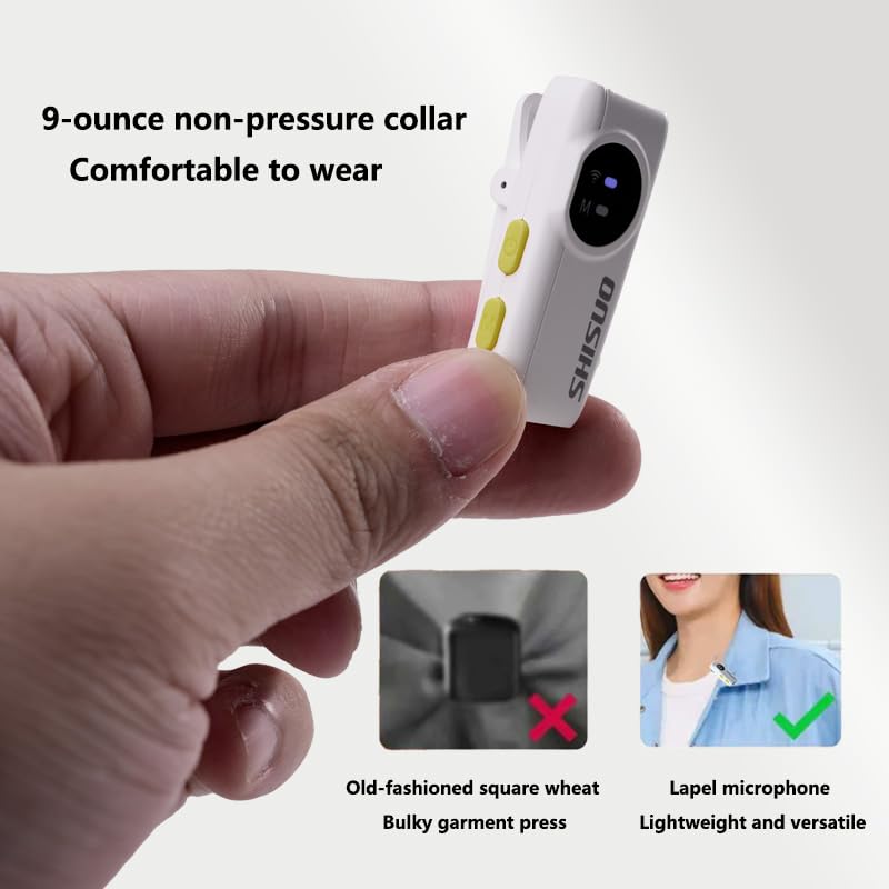 Microfonos Inalambricos Professional Mini Microphone, Wireless Lavalier Microphone with Noise Reduction, Plug & Play Clip-On Mic for Phone, Camera, Vlog, Live Streaming