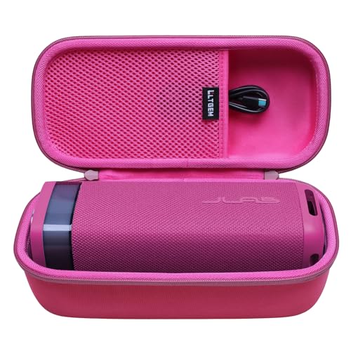 L LTGEM Speaker Case Compatible with JLab JBuds Party Portable Bluetooth Speaker, Office Travel Carrying Storage Bag - Pink(Case Only) - color: Pink