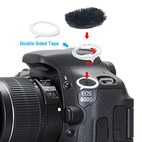 SUNMON Camera Mic Windscreen Dead Cat, Furry Camera Wind Muff Wind Cover for Canon G7X Mark II,Sony,Samsung,etc DSLR Mic Outdoor Windshield (8 Pack) - color: Camera Windscreen 2.4 CM