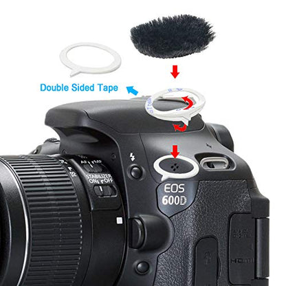 SUNMON Camera Mic Windscreen Dead Cat, Furry Camera Wind Muff Wind Cover for Canon G7X Mark II,Sony,Samsung,etc DSLR Mic Outdoor Windshield (8 Pack) - color: Camera Windscreen 2.4 CM