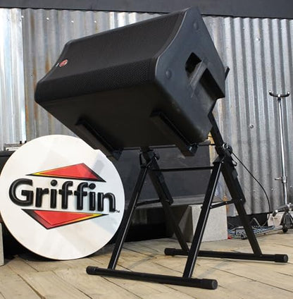 GRIFFIN Guitar Amplifier Stand (Stage-FramePRO Series) – Low Profile Audio Amp Tilt Back Adjustment – Combo PA Speaker Karaoke Monitor Holder – Speaker Cabinet Studio Equipment Platform Riser