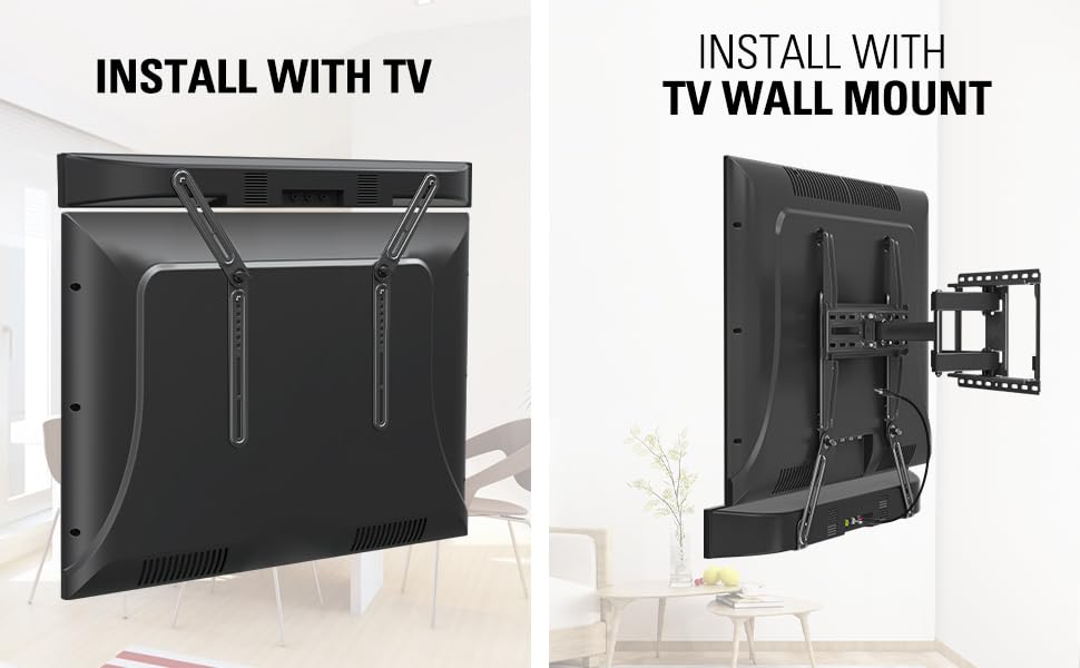 Mounting Dream Soundbar Mount Fits Most Sound Bars Up to 15 lbs, Mounting Soundbar Above or Under TV, Sound Bar Mounting Brackets for TV, Sound Bar Mount with Detachable Extension Plates MD5422 - size: For soundbars up to 15lbs