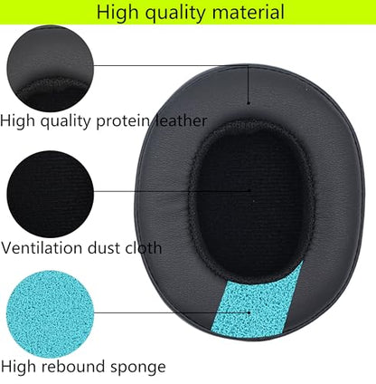 Replacement Ear Pads for Skullcandy Crusher Wireless/Crusher360 Headphones | Also suitable for Hesh3/Hesh ANC/Hesh Evo/Venue ANC/Crusher Evo/Crusher ANC headphones-black - color: Black/leather