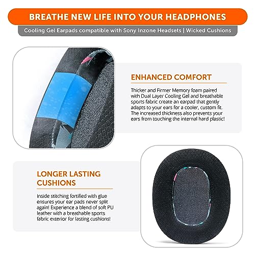 WC Freeze Inzone - Cooling Gel Earpads for Sony Inzone H9 & H7 - color: 90s Black
