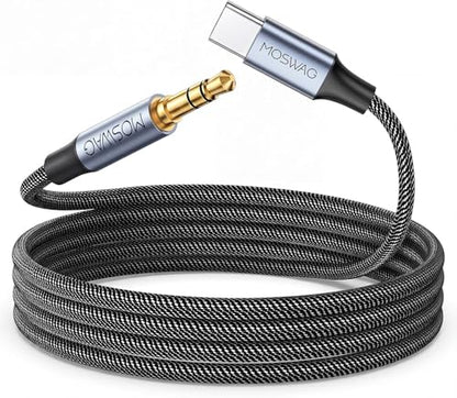 MOSWAG USB C to 3.5mm Stereo Audio Cable 9.84FT/3M, USB C to 3.5mm Audio Stereo Cord for Car Headphone Aux Cable Compatible with iPhone 17 16 Pro Max, Galaxy S25 S24 S23 Ultra iPad Pro Air Pixel 9 8 - size: 9.84FT/3M
