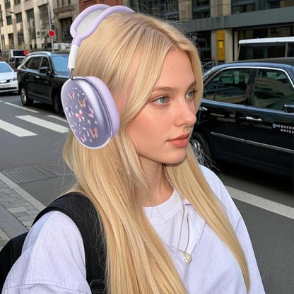for AirPods Max Headphones Butterfly Ear Covers for AirPods Max 2 - color: Butterfly G/Purple