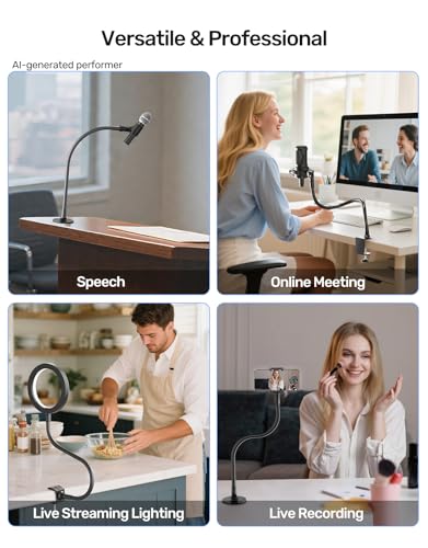 19" Microphone Gooseneck Extension, 5/8-27 Thread, 360° Swivel, Heavy Duty | 2.5 lb High Load Capacity, Flexible Metal Arm, Durable Build, Supports Mic/Webcam/Phone for Podium, Lecture, Recording, DIY - size: 19 Inch Gooseneck