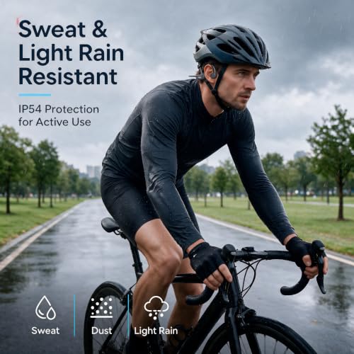 Wigfar Bone Conduction Headphones, Open Ear Headphones, Bluetooth 6.0 | Lightweight Sports Headphones for Running & Workouts, Clear Sound, 10H Playtime and IP54 Sweat Resistance for Daily Use