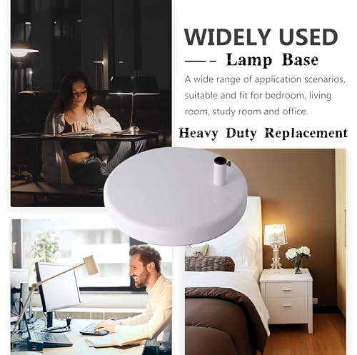 Desk Lamp Base: Round inches Mounting Stand for Desk Lamps,Magnifying Glass with Light,Mic Arm Desk Mount,Swing Arm Desk Lamp,for Home Office,Compatible for lk-1 cl-2 (Silver) - color: Silver