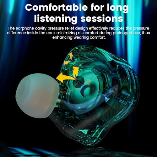 Qkz Ak6 Lucky in Ear Monitor, HiFi Wired Earbuds, Tunable Sound Wired Headphones Gaming Earbuds with 3-Level Adjusting Switch, Detachable Cable for Music Gaming Video Calling (Green) - color: Green