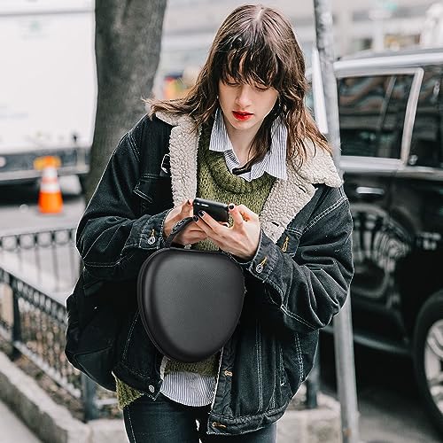 Fintie Hard Case for AirPods Max 2 (2026) and AirPods Max 1 (2024/2020) | Travel Carrying Storage Bag, Shockproof, Protective, Auto Wake/Sleep, Black - color: Black