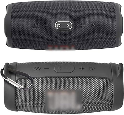 Comecase Silicone Speaker Cover for JBL Charge 5 with Strap and Carabiner | Snug Silicone Sleeve, Open-Port Design and Dual Carry Options for Travel, Camping and Daily Use, Speaker Not Included - Black - color: Black