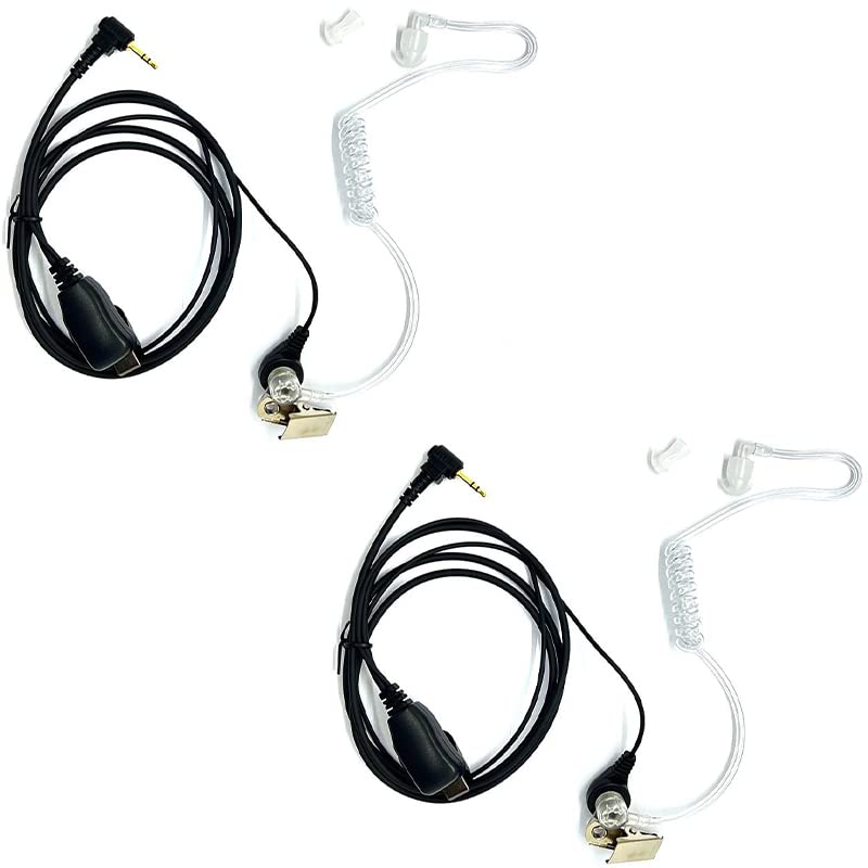 Walkie Talkies Earpieces with Mic 1 Pin Covert Air Acoustic Tube Headset for Motorola Talkabout MH230R MR350R T200 T200TP T260 T260TP T600 MT350R Two Way Radio (2 Pack) - style: Motorola-1 Pin - 2Packs(White)