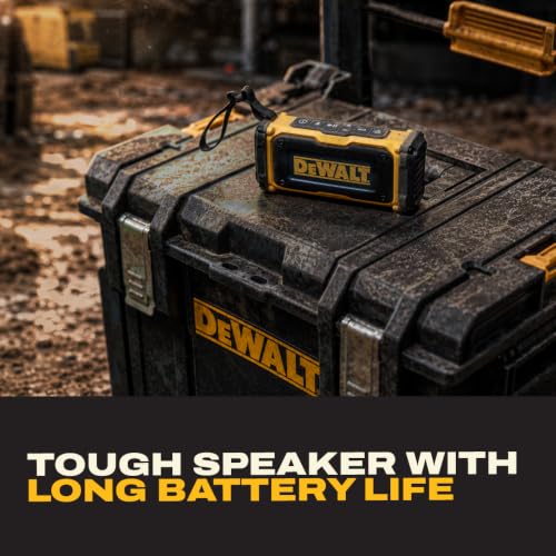 DEWALT Heavy Duty Magnetic ToughSound Pro Bluetooth Speaker – 22W | Jobsite Portable Speaker w/Built-in Magnets, IP67 Dust & Waterproof, 14H Runtime, Auracast Multi-Speaker Linking & EQ Modes
