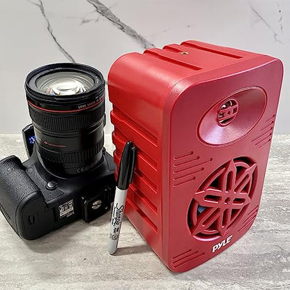 Pyle 500 Watt Bluetooth Indoor Outdoor Speakers Pair - Dual Waterproof 5.25” 2-Way Full Range Speaker System w/ 1/2” High Compliance Polymer Tweeter | Home, Boat, Marine, Deck, Patio, Poolside (Red) - color: Red