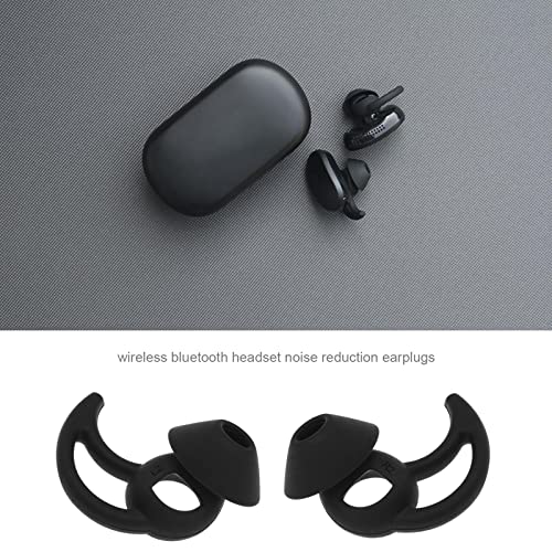 Create idea 3 Pairs Earbuds Cover Silicone Earhooks Ear Loops in-Ear Earbuds Tips with Wings Compatible with Bo-se QuietComfort and Sport Earphones S M L Black