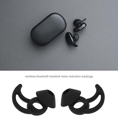 Create idea 3 Pairs Earbuds Cover Silicone Earhooks Ear Loops in-Ear Earbuds Tips with Wings Compatible with Bo-se QuietComfort and Sport Earphones S M L Black