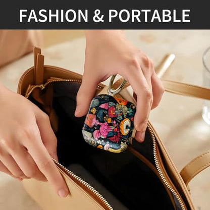 Cute Case Cover Compatible with AirPods 4th Generation 2024, Shockproof for Women & Girls with Cute Golden Round Buckle – Protective, Anti-Drop Design(Cute Boho Mushroom) - color: Cute BOHO Mushroom