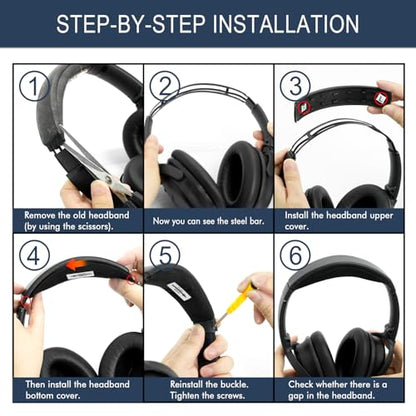 GEVO Headband Cover for Bose QC35 & QC35 ii & QC45 - Black - color: Black