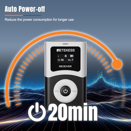 Retekess T130U(4nd Gen T130) Tour Guide System,Tour Guide Headsets(1TX 2RX) | for Travel, U-Band, 200M, 40H, Clear Sound Quality, One-Key Operation,Wireless connection - style: 1-2