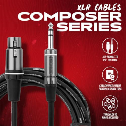 By Gator Cases Composer Series Deluxe 5 Foot XLR Female to TRS Cable, (GCWC-XLR-05FTRS) - size: 5 Feet, style: TRS/XLR Female