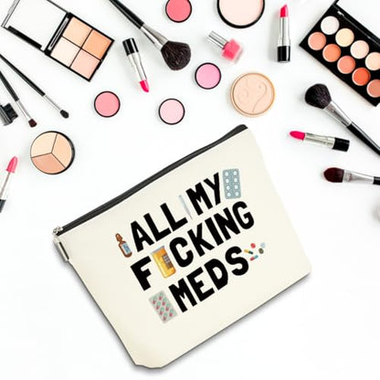 2 PCs Medicine Bag Funny Makeup Bag, Medical Gifts for Women Girls Nurse - color: Multicolor 0003