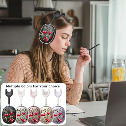 Joyland 3 in 1 Case for AirPods Max Headphones,Anti-Scratch Ear Pad Covers/Ear Cups,Leopard Print Soft TPU Ear Cups Cover for AirPods Max (2020 Lightning/2024 USB-C)-Clear Black - color: B-Leopard Print
