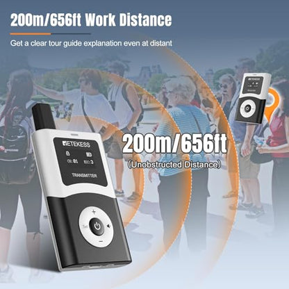 Retekess T130U(4nd Gen T130) Tour Guide System,Tour Guide Headsets (10RX) | for Factory, School, Clear Sound Quality, 200M, U-Band Digital Mode, 40H, Easy Operation, Wireless Connection - style: 10
