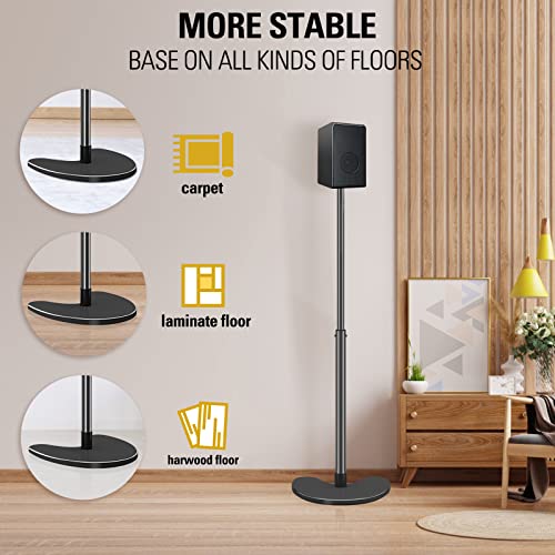 Mounting Dream Speaker Stands Pair, Max 39" Height Adjustable, Heavy Duty Base, 11 lbs Capacity Each, Set of 2 Universal Floor Stands - size: 4.7" W x 7.9" H Speaker
