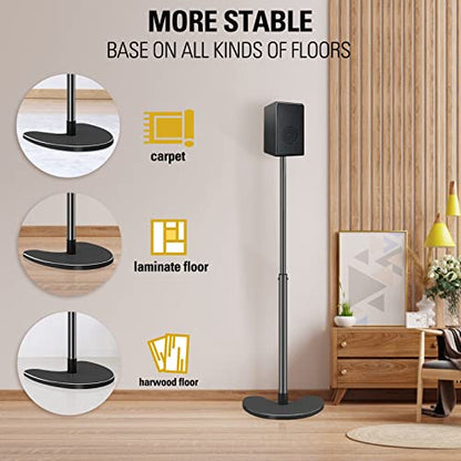 Mounting Dream Speaker Stands Pair, Max 39" Height Adjustable, Heavy Duty Base, 11 lbs Capacity Each, Set of 2 Universal Floor Stands - size: 4.7" W x 7.9" H Speaker