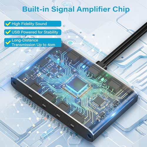 4 Way Digital Optical Audio Splitter 1 In 4 Out Active Toslink SPDIF Fiber Optic With USB Powered, LPCM 2.0, PCM, Dolby, DTS 5.1 for HDTV, Home Theater, Soundbar, Receiver, Amplifier- Unidirectional - style: 1 X 4 Optical Splitter