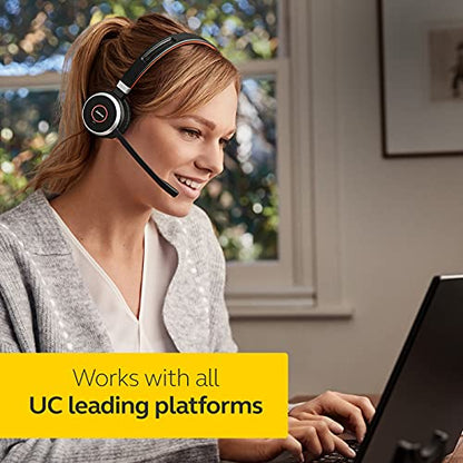 Jabra Evolve 65 MS Teams Wireless Headset, Mono – Includes Link 370 USB Adapter – Bluetooth Headset with Industry-Leading Wireless Performance, Advanced Noise-Cancelling Microphone, All Day Battery - size: Single-ear, style: Teams Certified