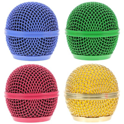 Garneck Microphone Mesh Grill 4 pcs Metal Replacement Grille 3.1 cm