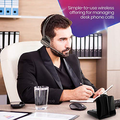 Poly Plantronics CS540 Wireless Office Headset - for SoundPoint VoIP Phones: IP320, IP321, IP330 and IP331 - Electronic Remote Answerer/Disconnect (EHS) and Adapter Included