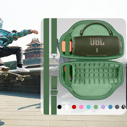 co2CREA Case for JBL Charge 6 Portable Bluetooth Speaker, Avocado Green | High-Density Foam Padding, Reinforced Handle, Detachable Shoulder Strap, Compact Lightweight Design, Dust Protection - color: Avocado Green Case